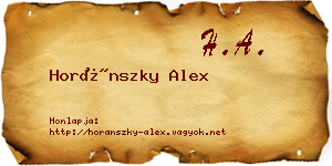 Horánszky Alex névjegykártya