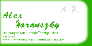 alex horanszky business card